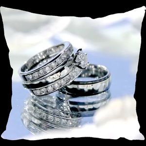 Our Wedding Rings Accent Throw Pillow